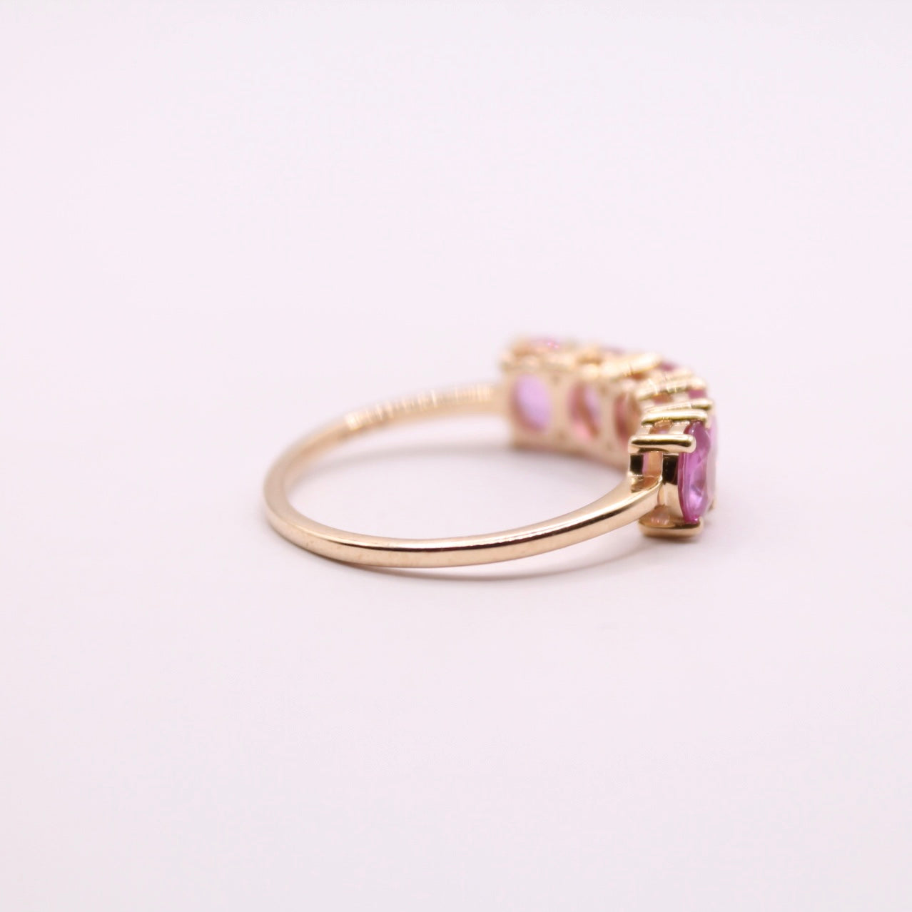 Pink Sapphire Row Ring