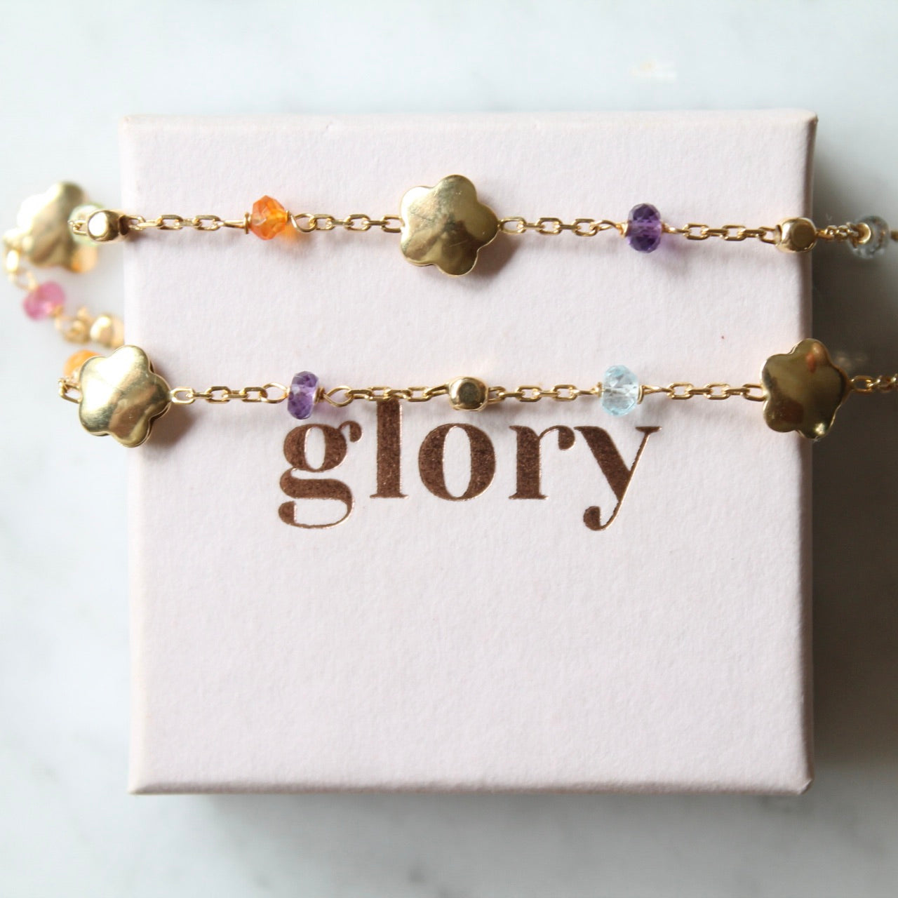 Flower & Multi Gem Necklace