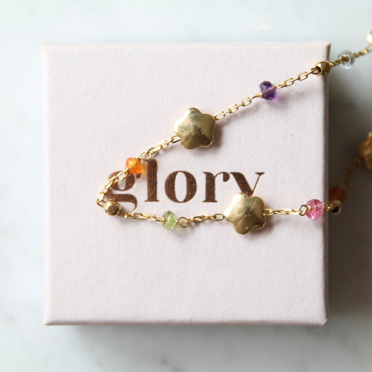 Flower & Multi Gem Necklace