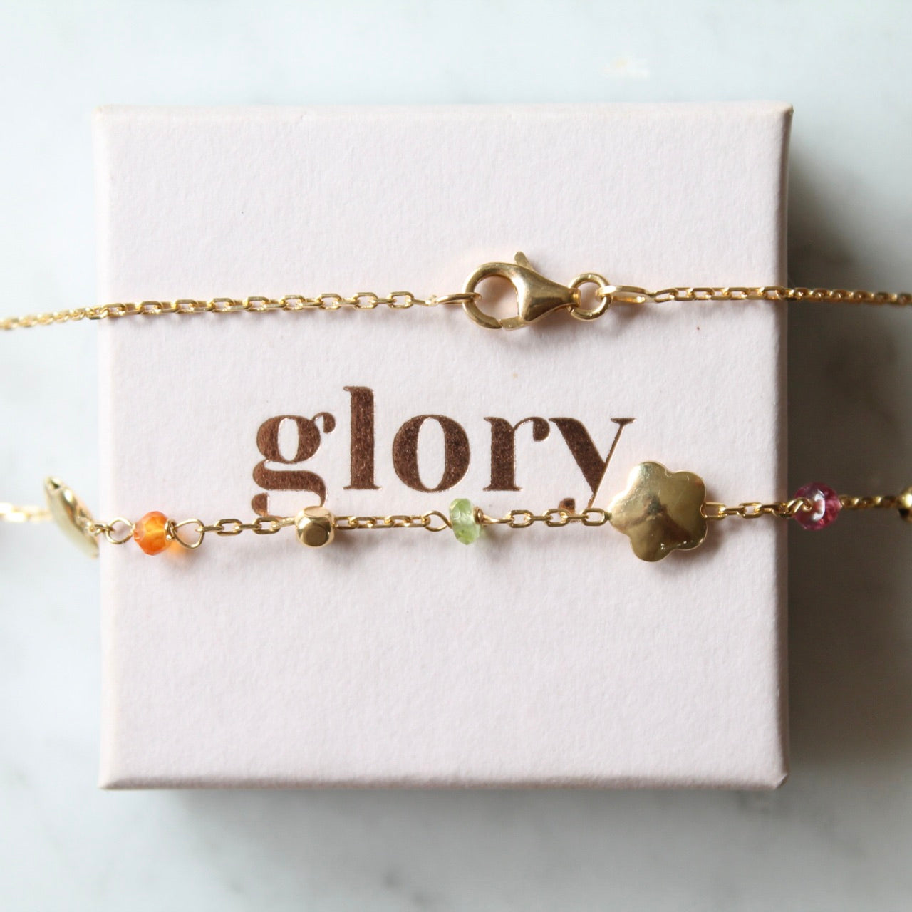 Flower & Multi Gem Necklace
