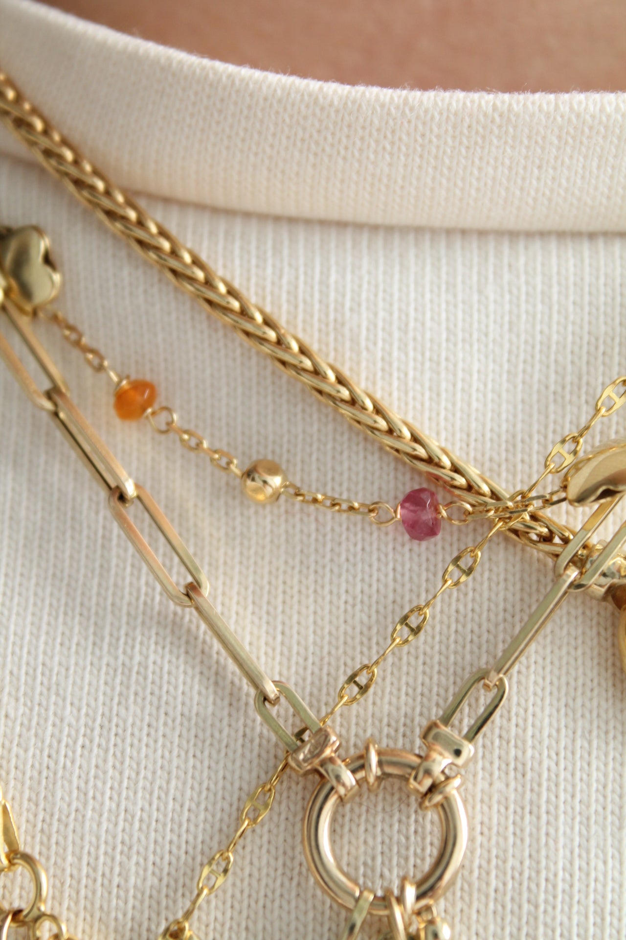 Flower & Multi Gem Necklace