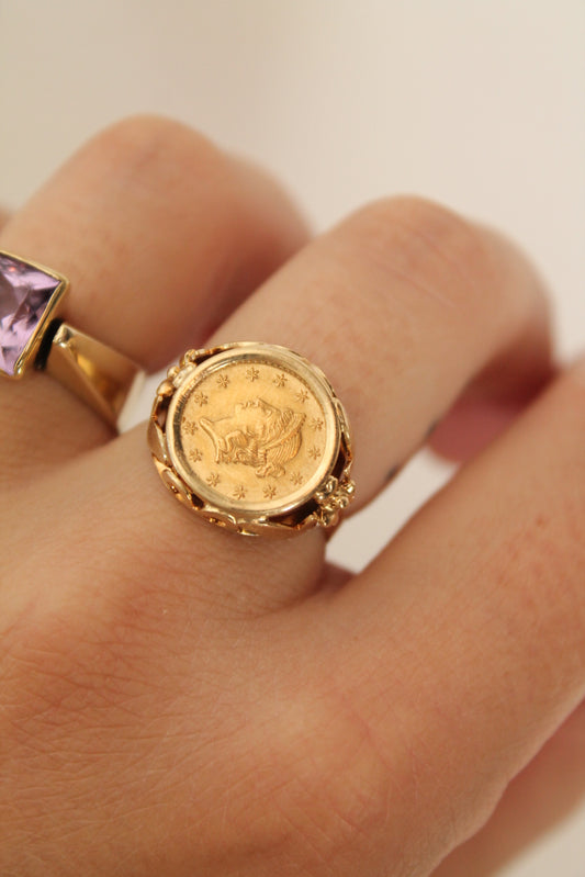 21ct Dollar Coin Ring