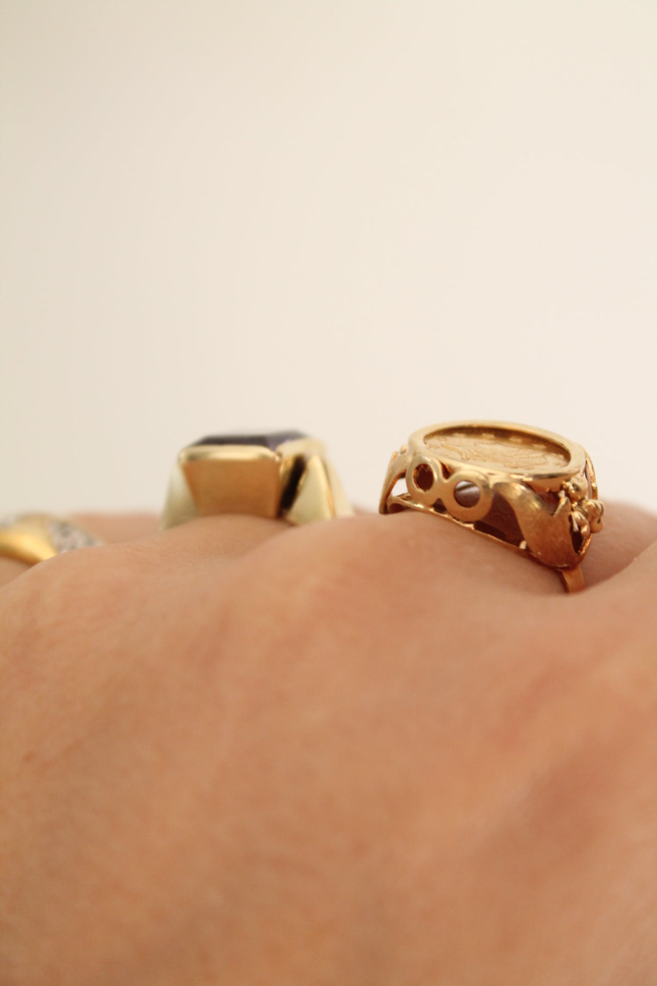Square Amethyst Statement Ring