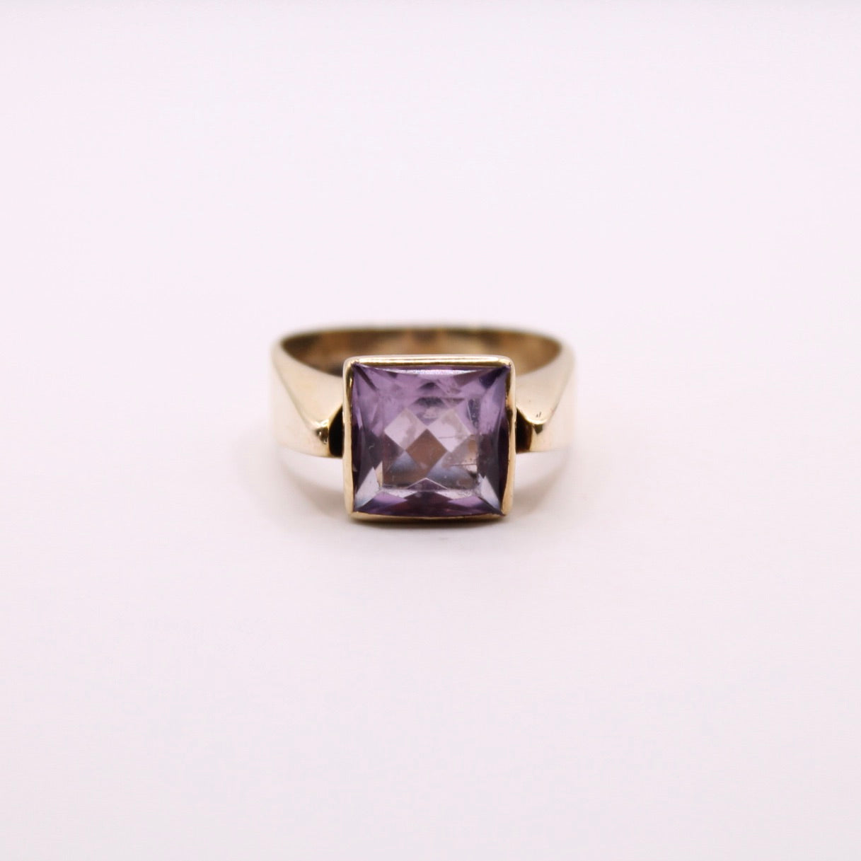 Square Amethyst Statement Ring