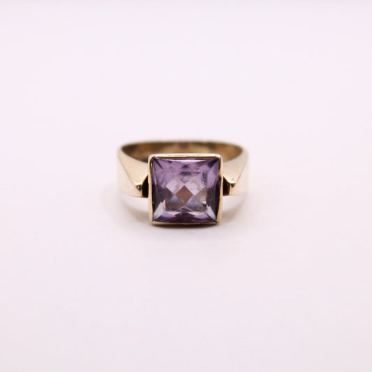 Square Amethyst Statement Ring