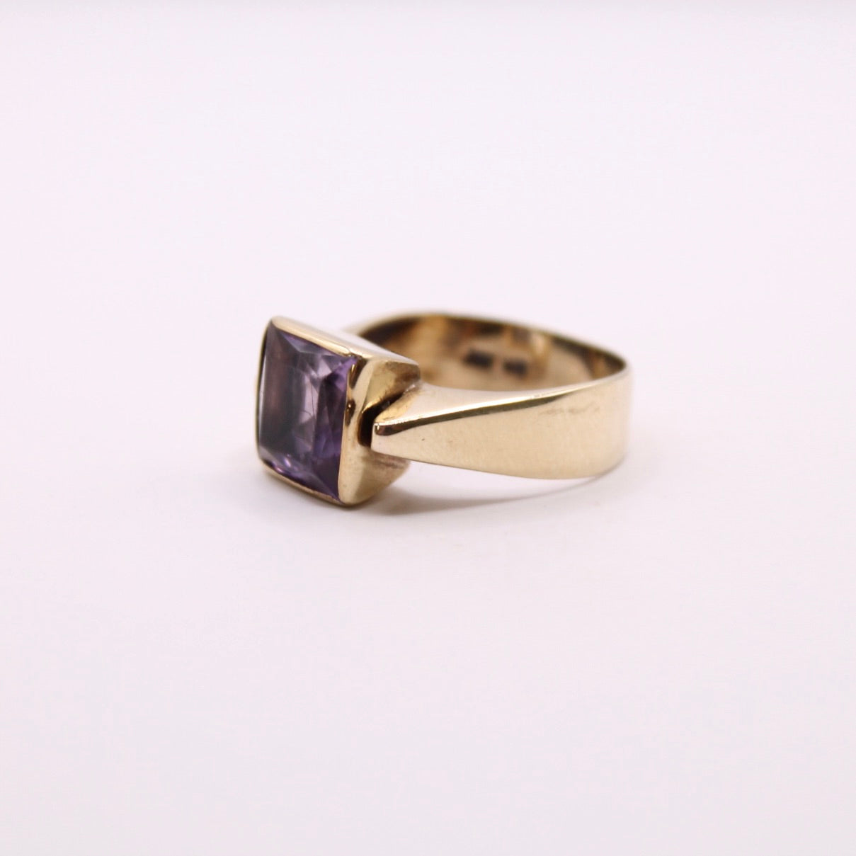 Square Amethyst Statement Ring