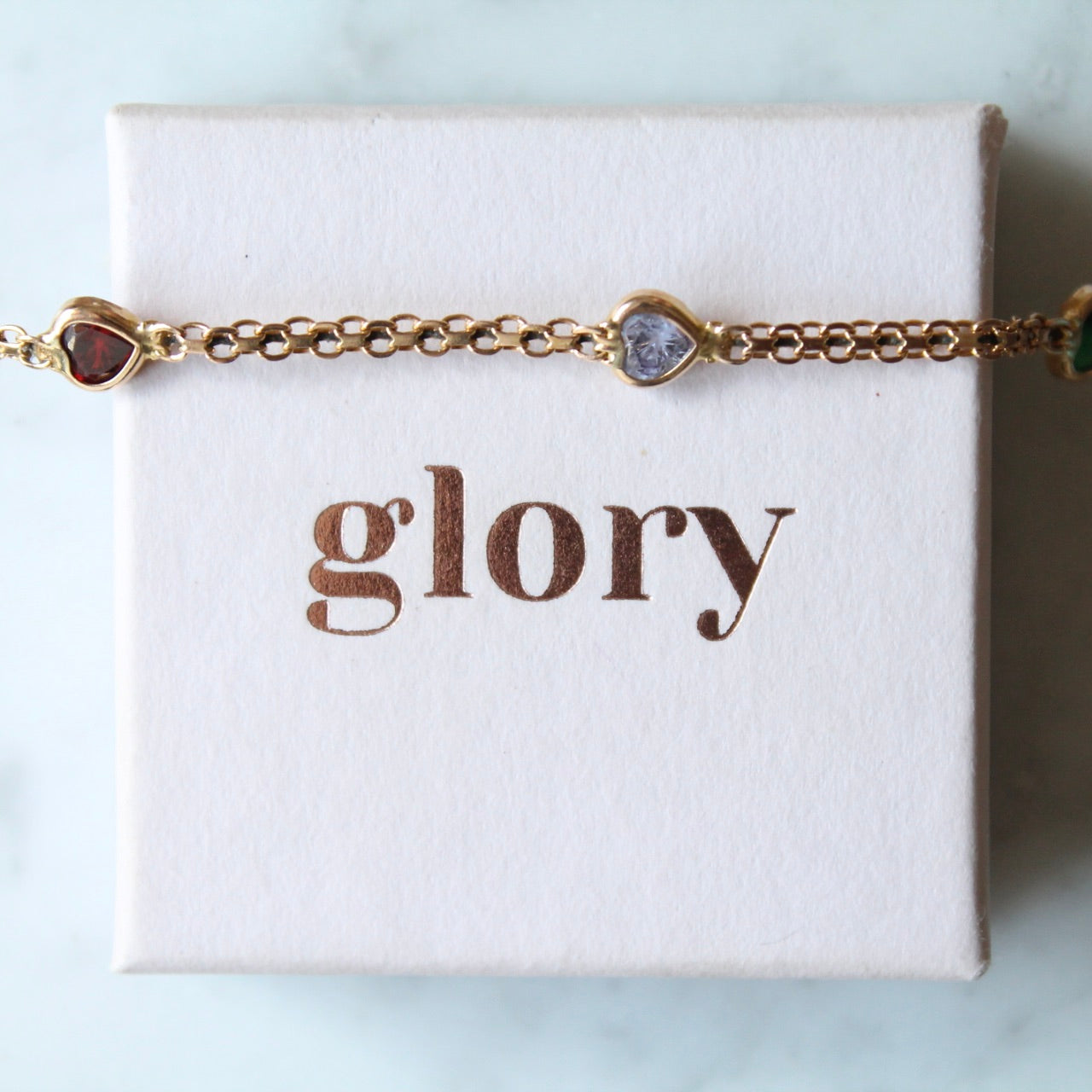 Multi Gem Hearts Bracelet