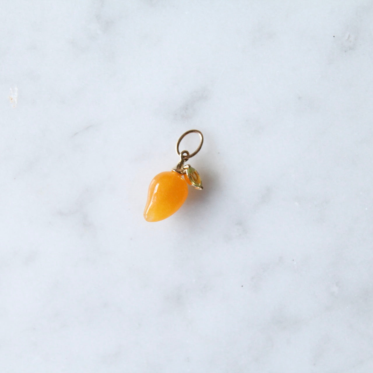 Orange Jade & Peridot Mango Charm