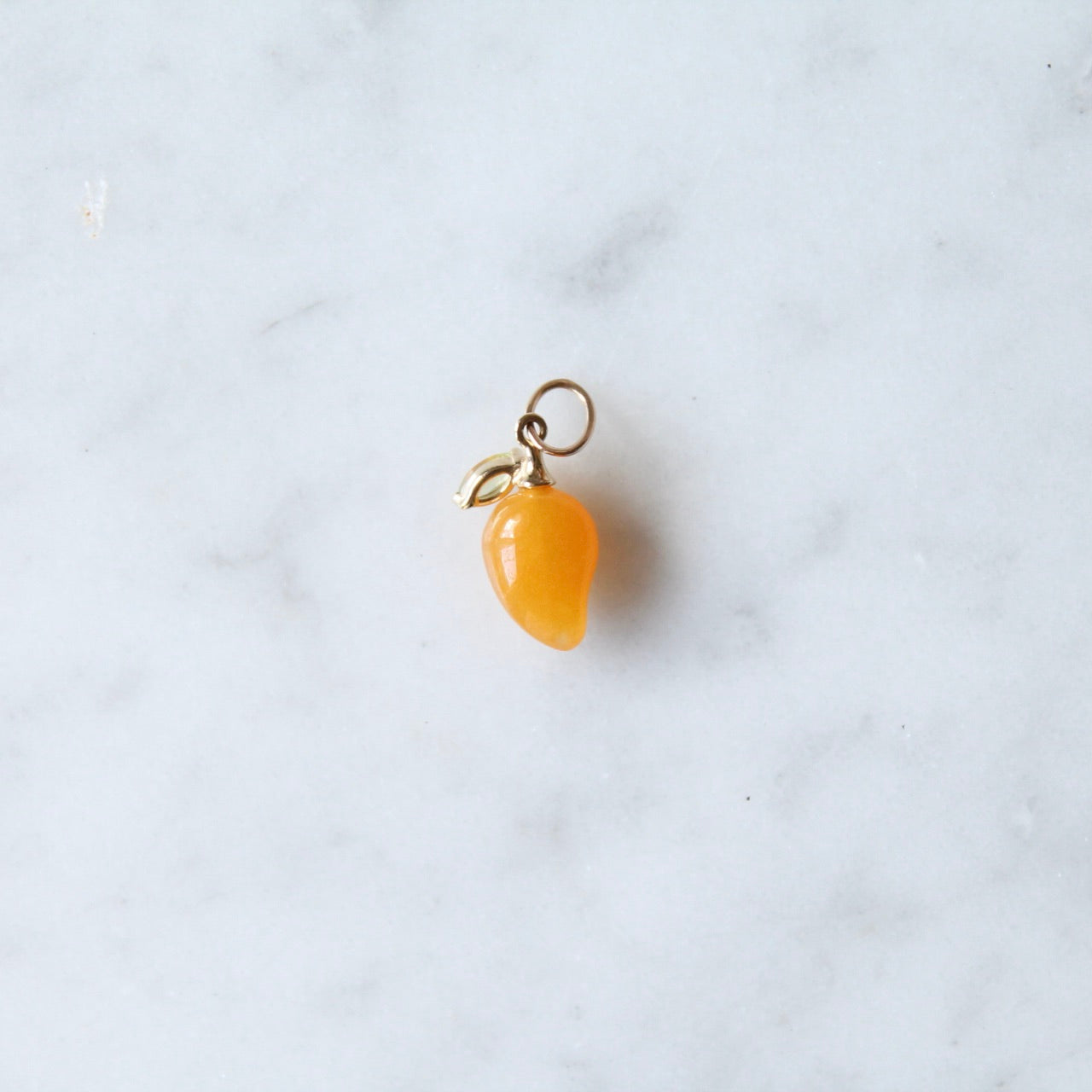Orange Jade & Peridot Mango Charm