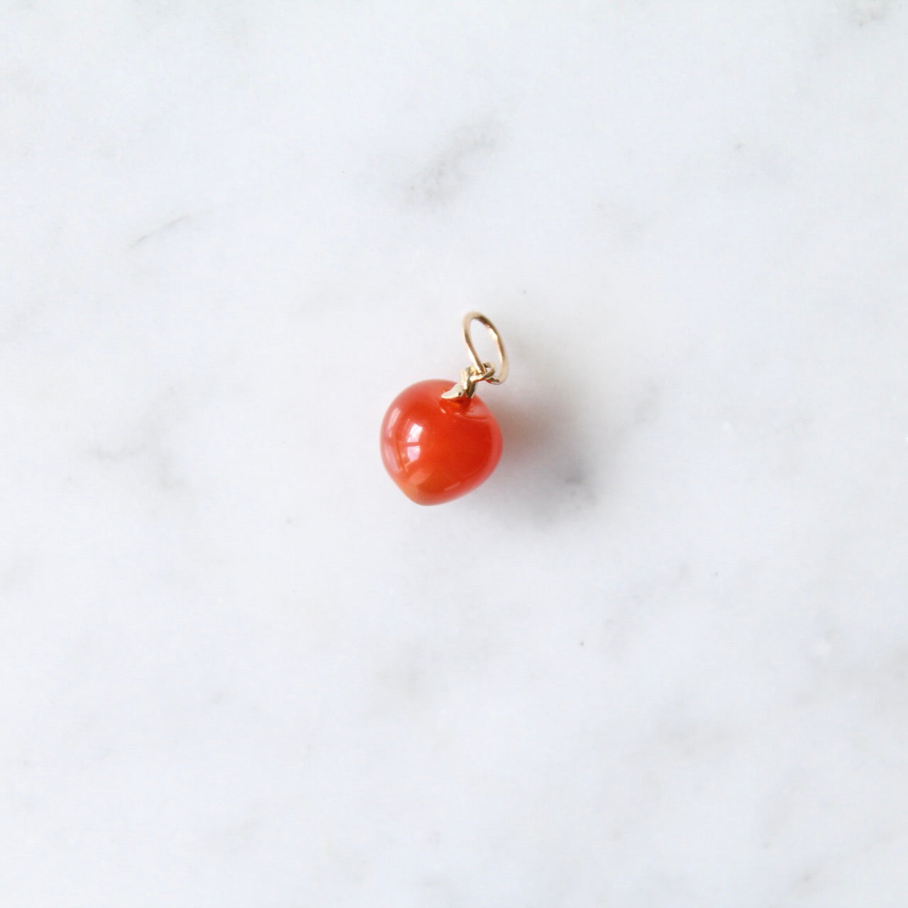 Red Agate Apple Charm