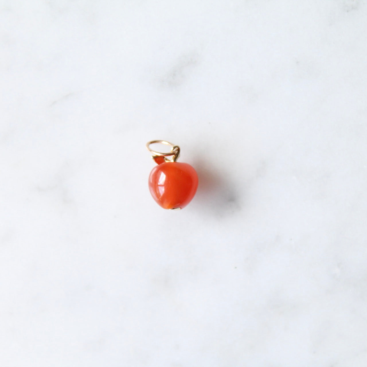 Red Agate Apple Charm