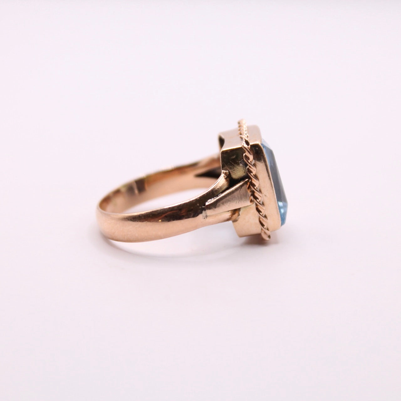 Aquamarine Rope Ring