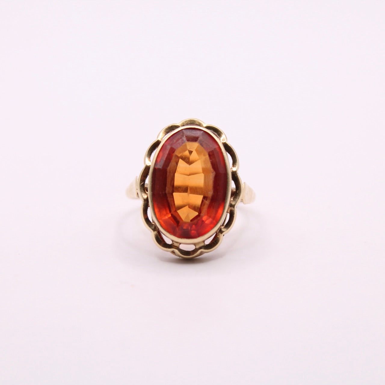 Orange Sapphire Statement Ring