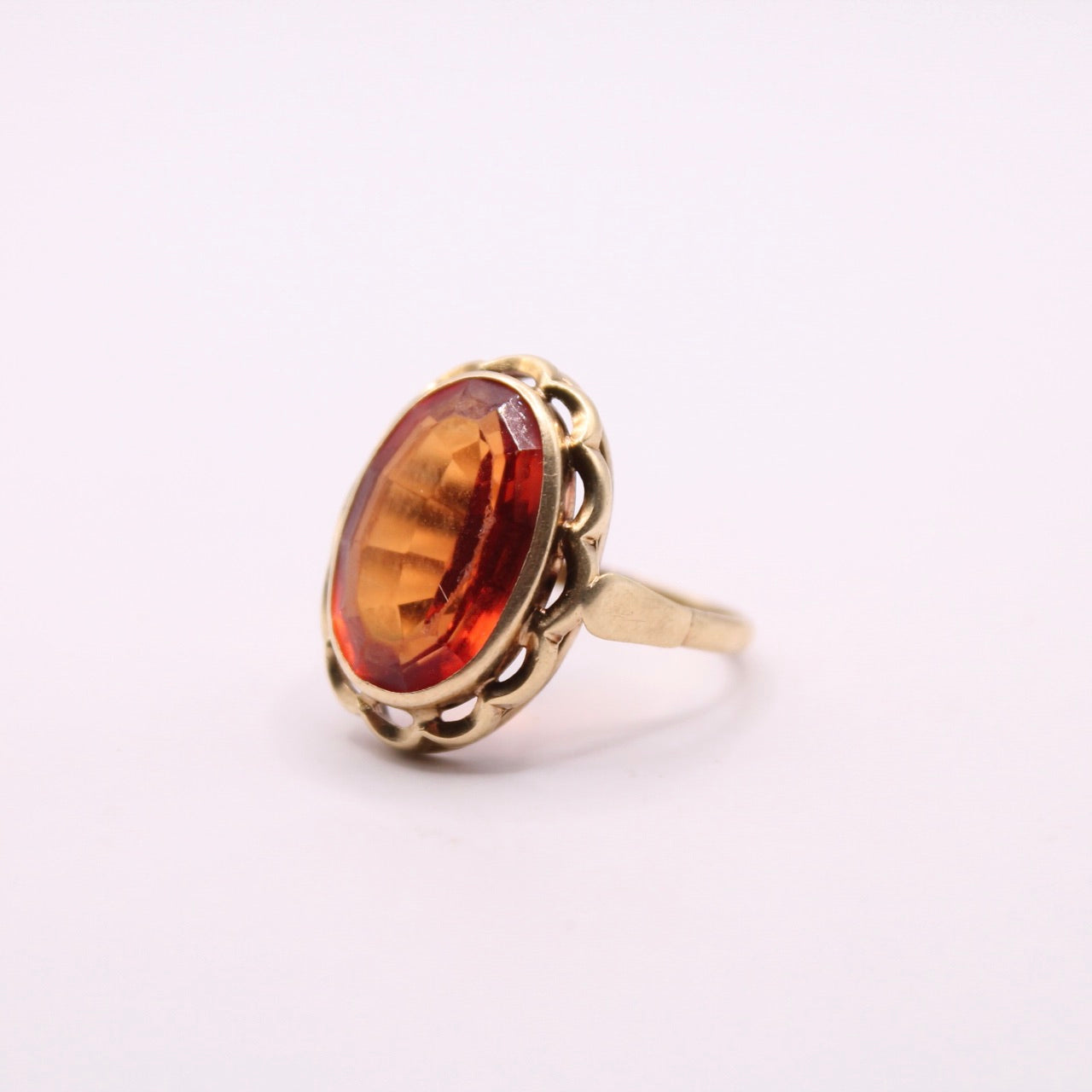 Orange Sapphire Statement Ring