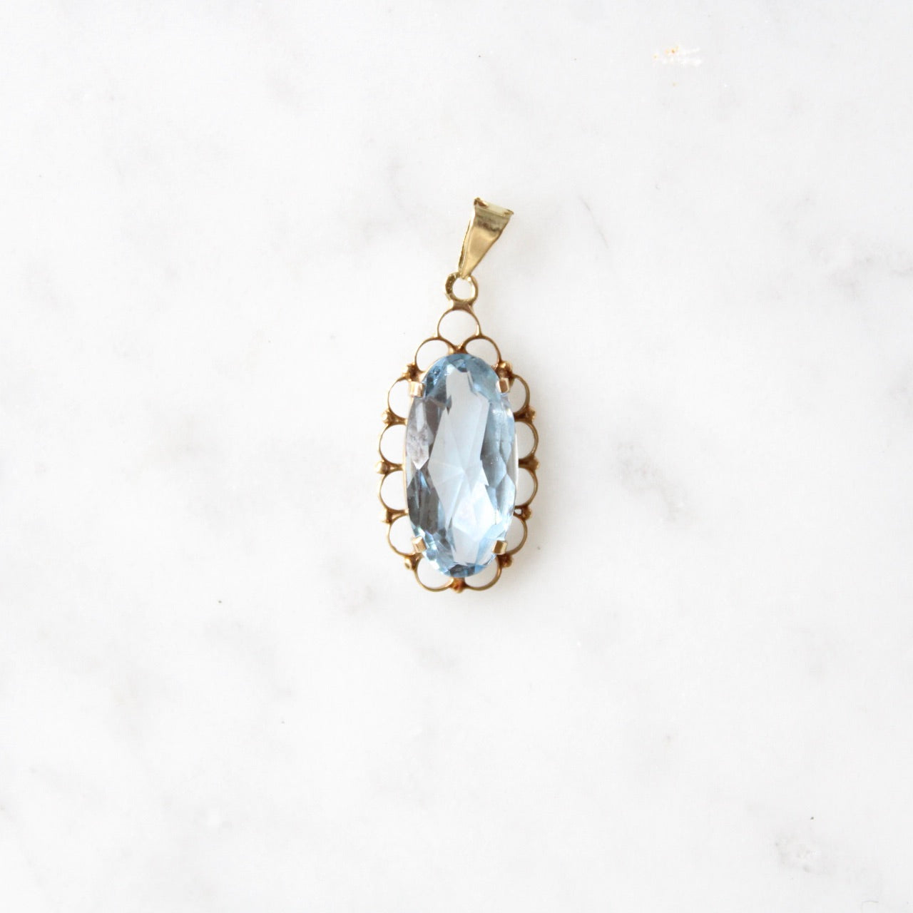 Aquamarine Flower Pendant