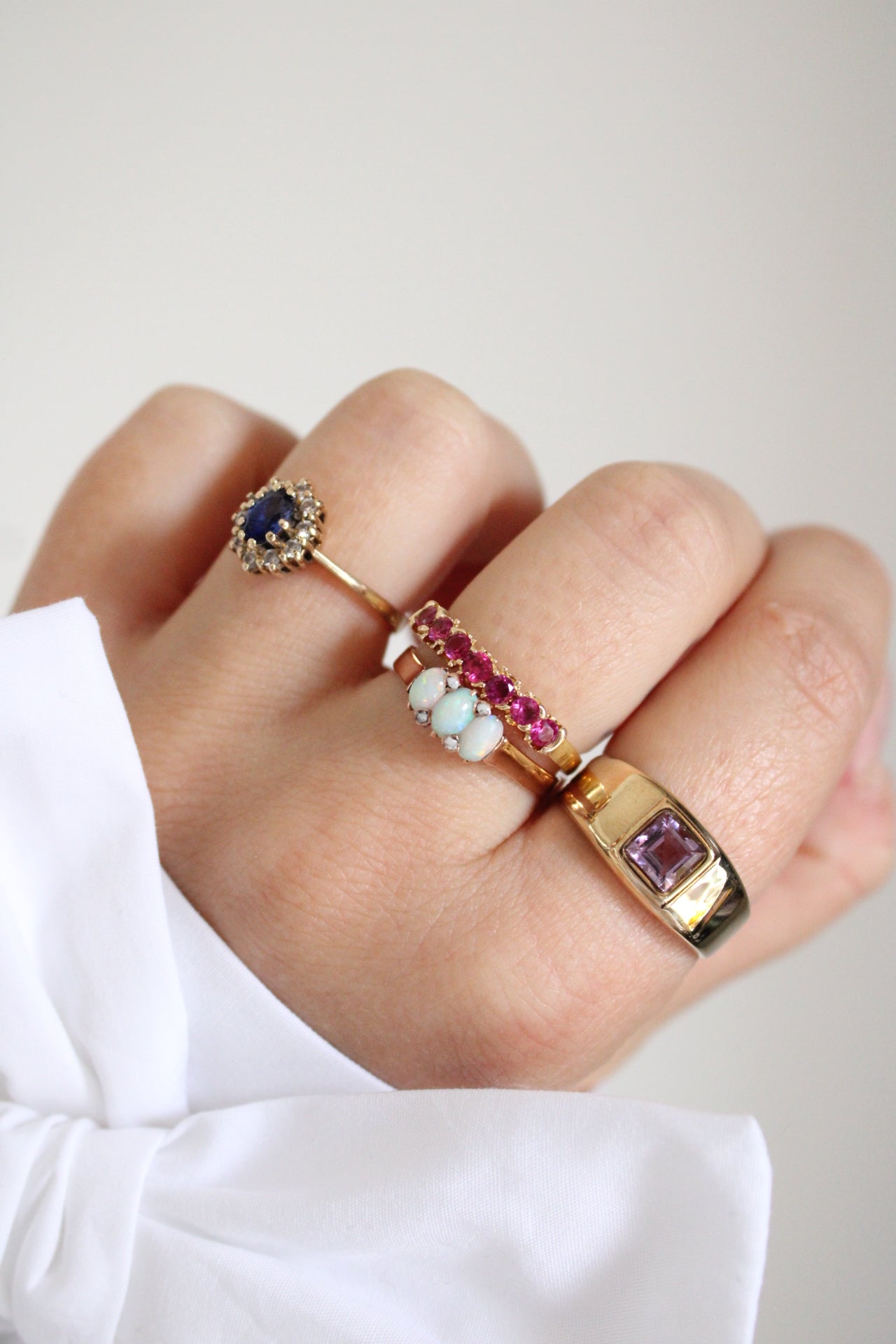 Opal & Seedpearl Trilogy Ring