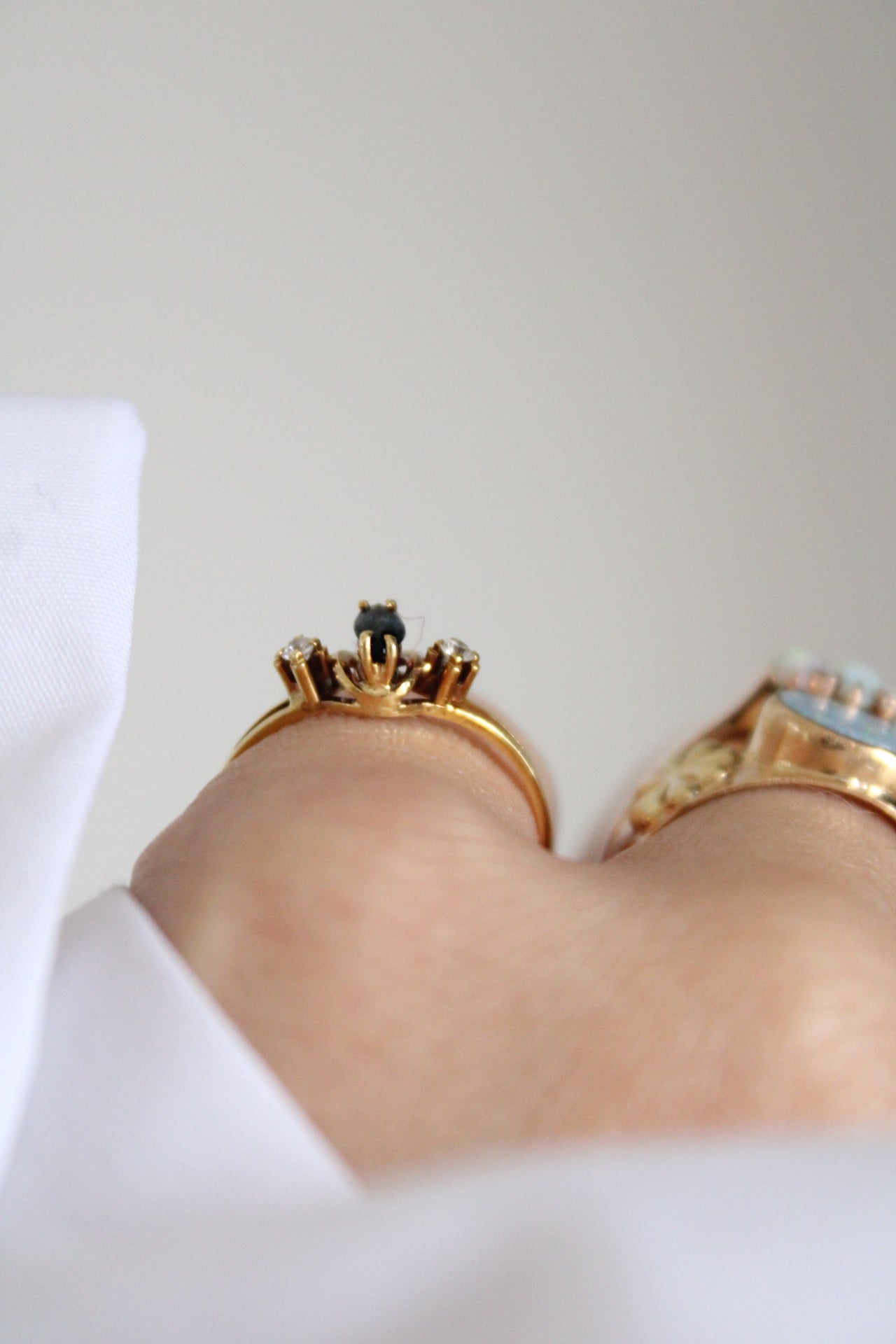 Sapphire & Diamond Trilogy Ring