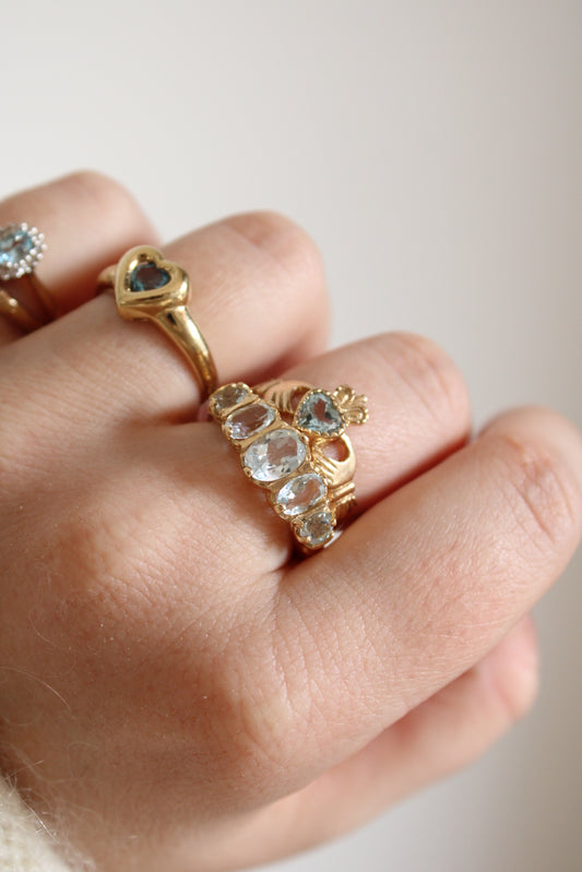 Bold Victorian Topaz Row Ring