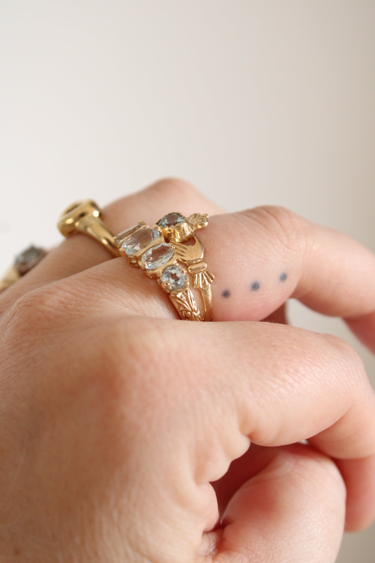 Bold Victorian Topaz Row Ring