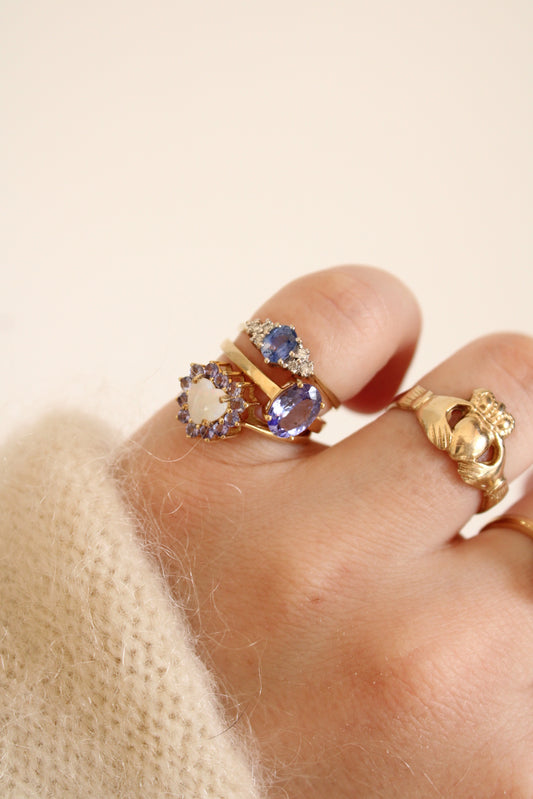 Tanzanite & Opal Heart Ring