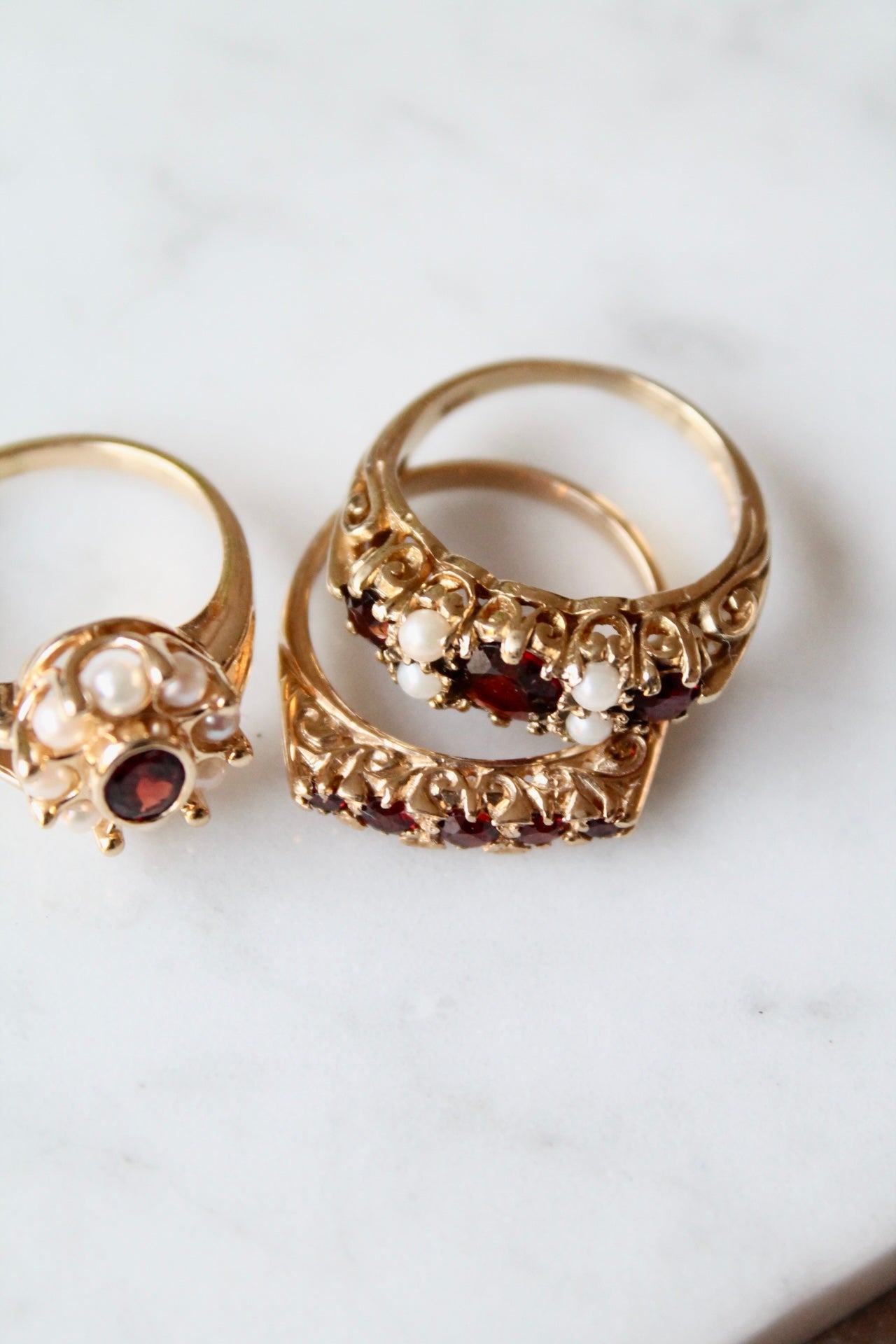 Victorian Garnet & Pearl Ring