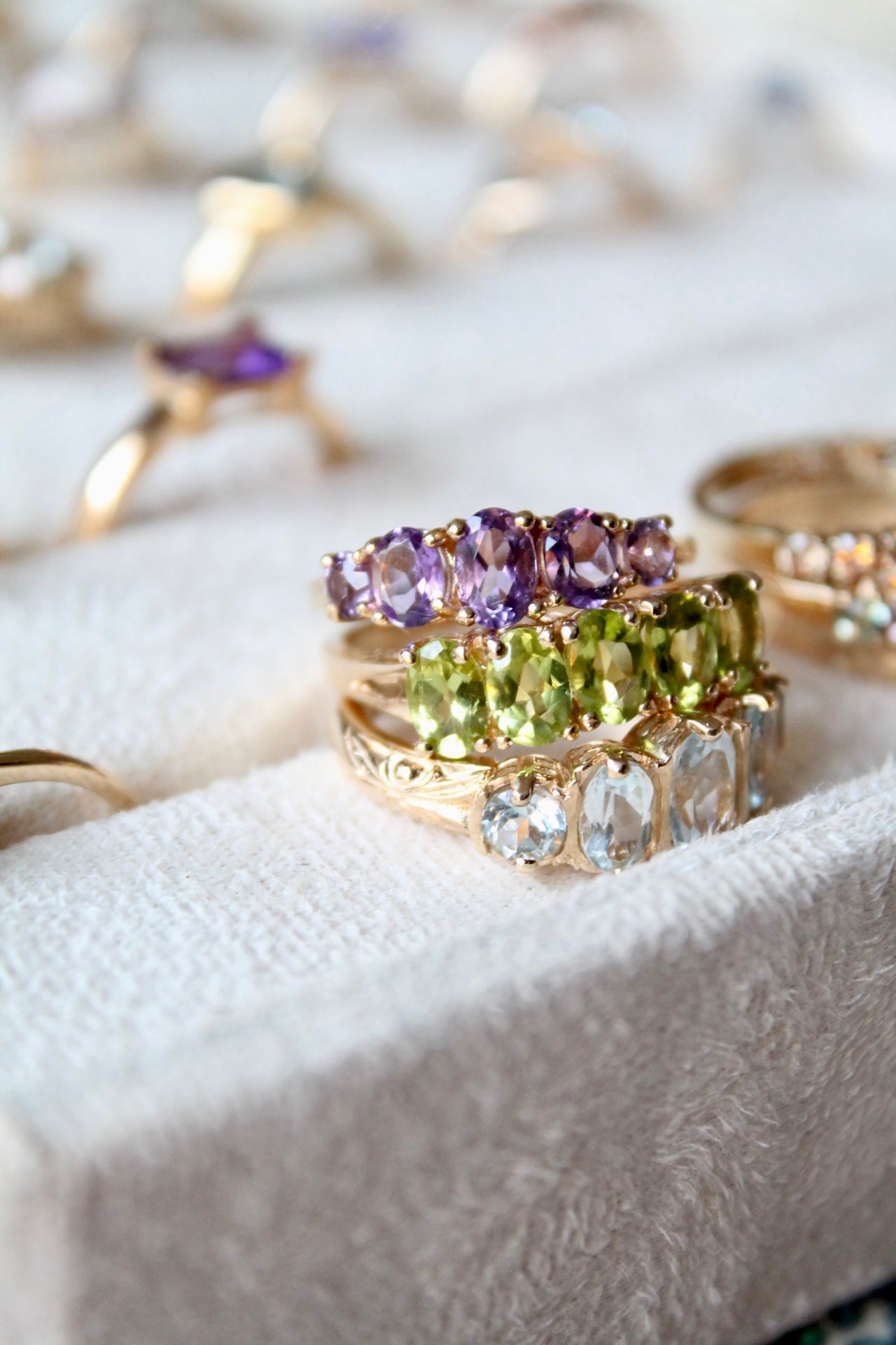 Bold Victorian Topaz Row Ring