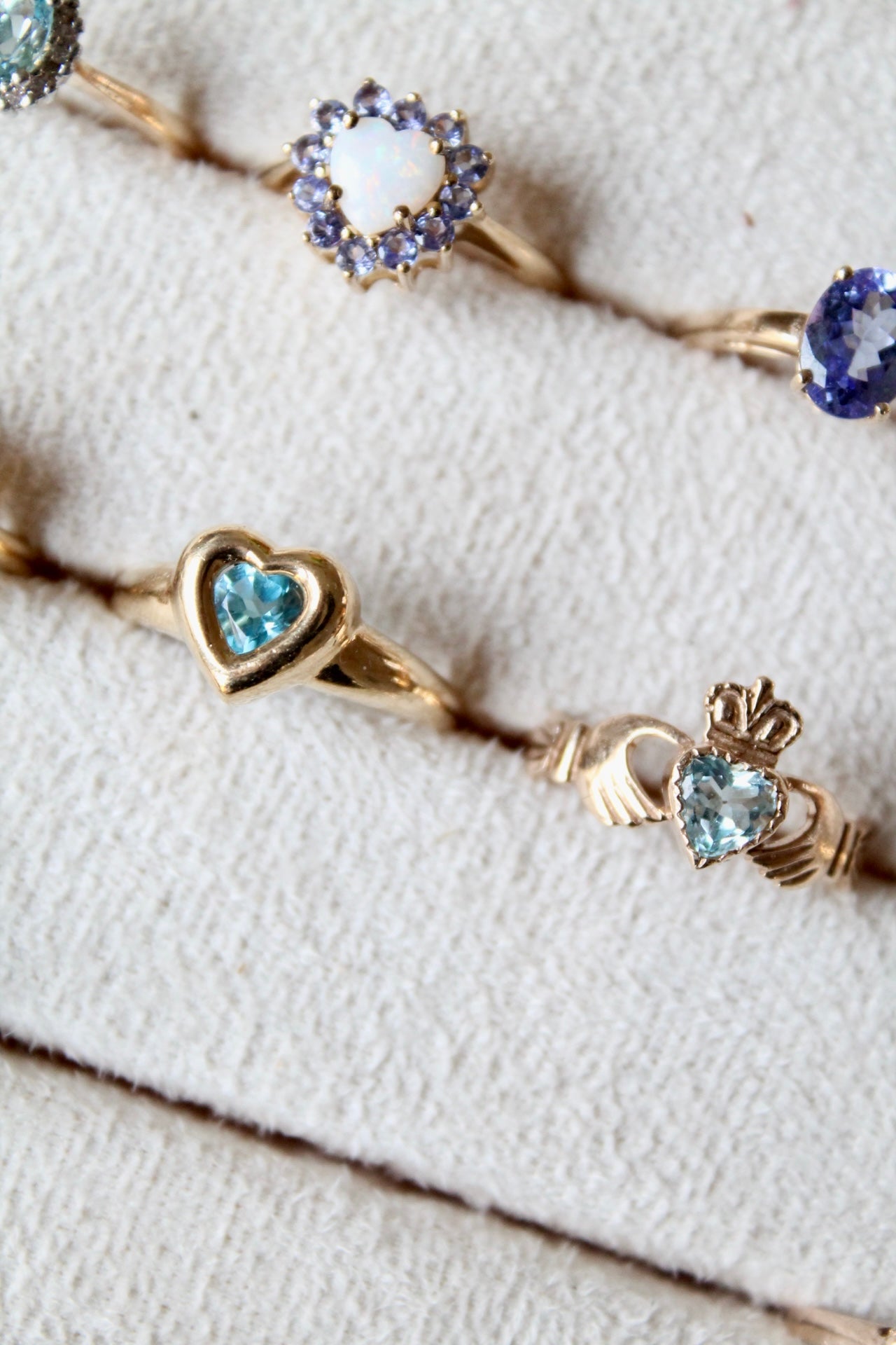 Tanzanite & Opal Heart Ring