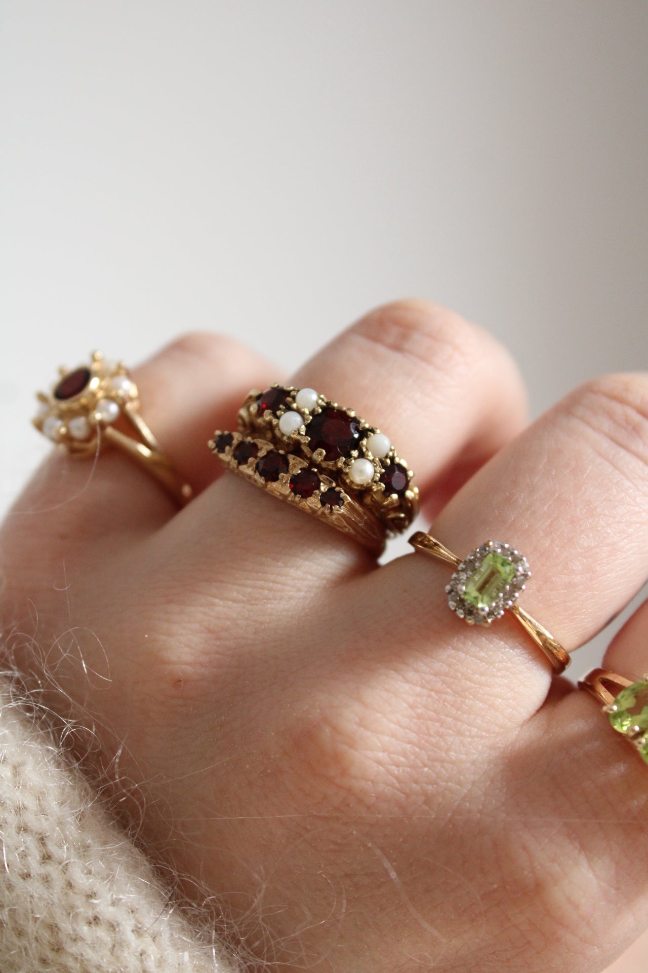 Victorian Garnet & Pearl Ring