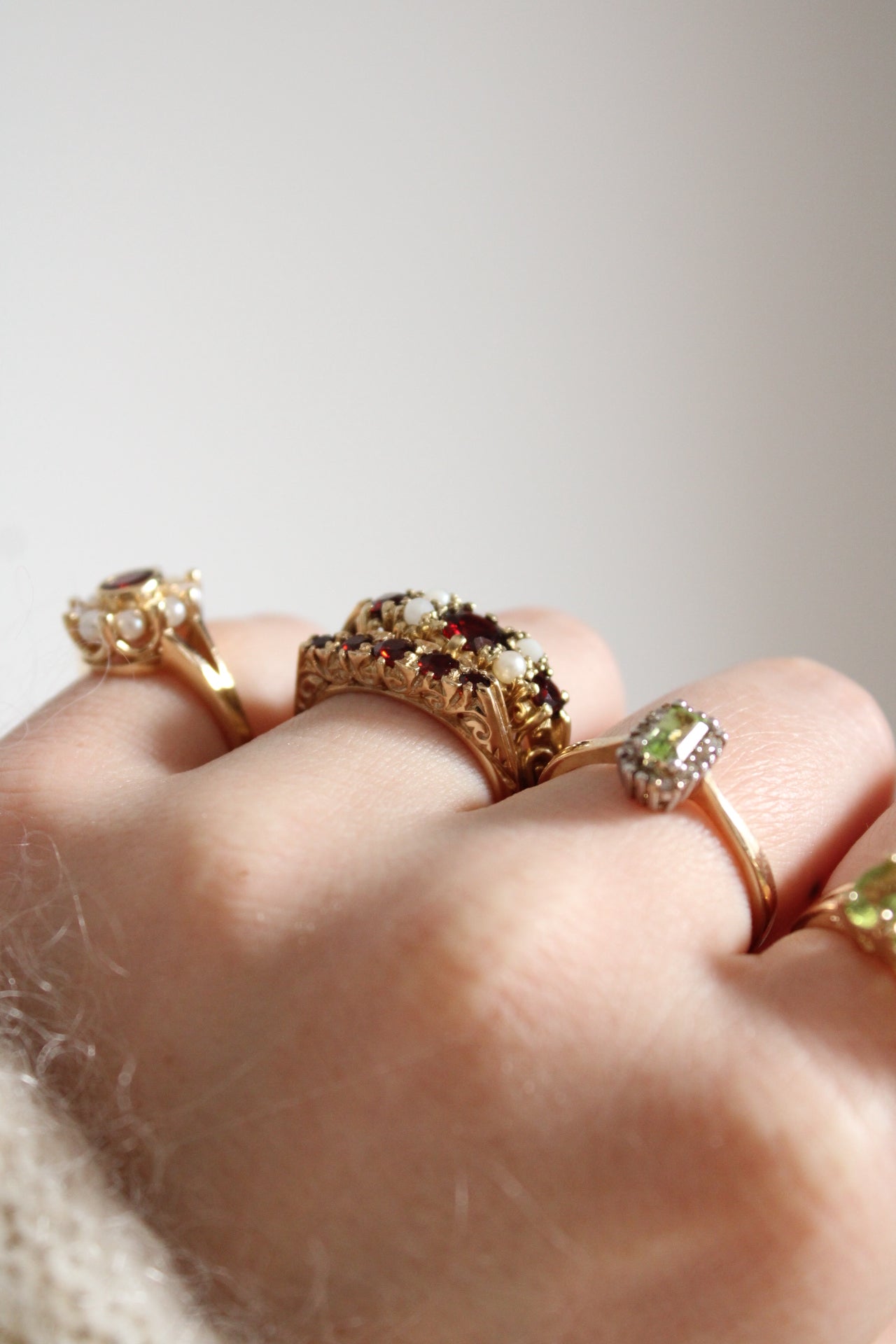 Victorian Garnet & Pearl Ring