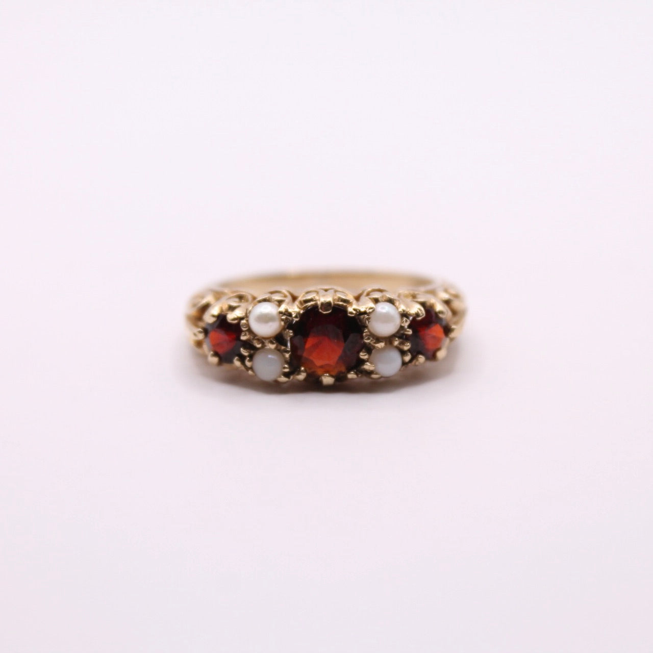 Victorian Garnet & Pearl Ring