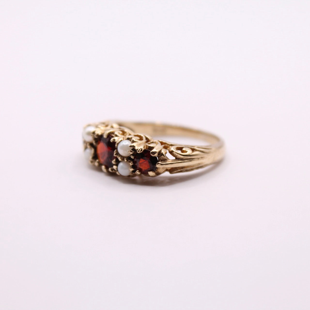 Victorian Garnet & Pearl Ring