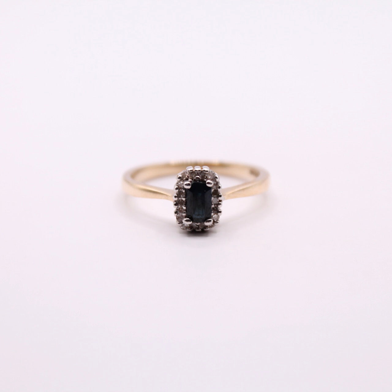 Sapphire & Diamond Princess Ring