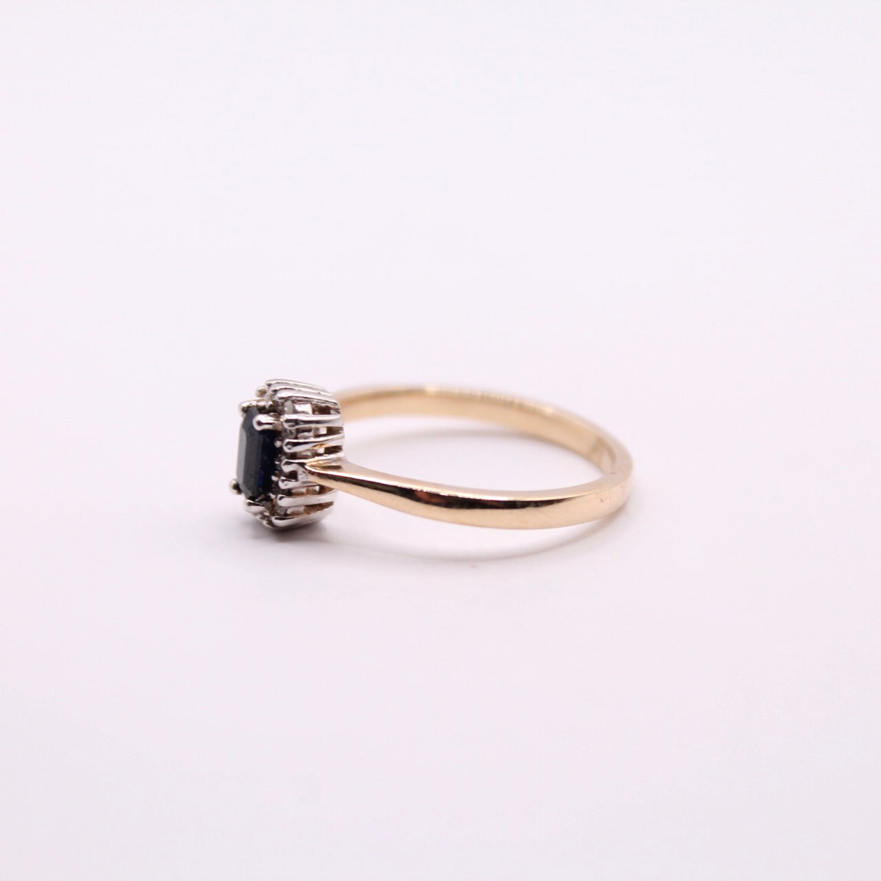 Sapphire & Diamond Princess Ring