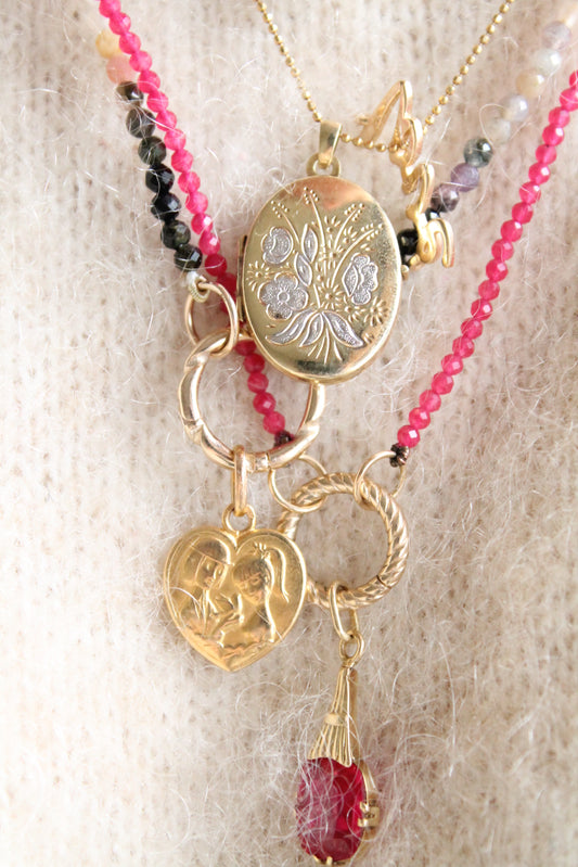 Art Deco Pink Sapphire Pendant