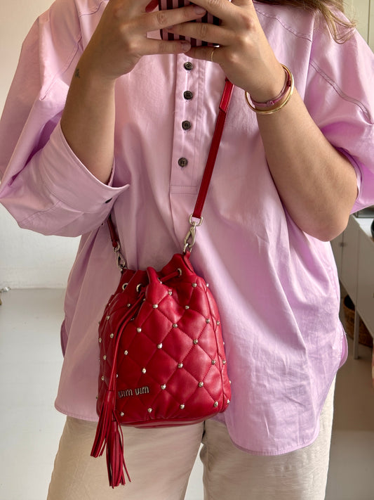 Miu Miu Studded Bucket Shoulder Bag