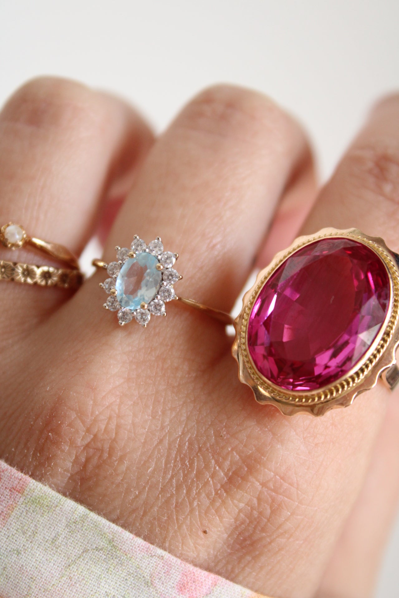 Aquamarine Lady Di Ring