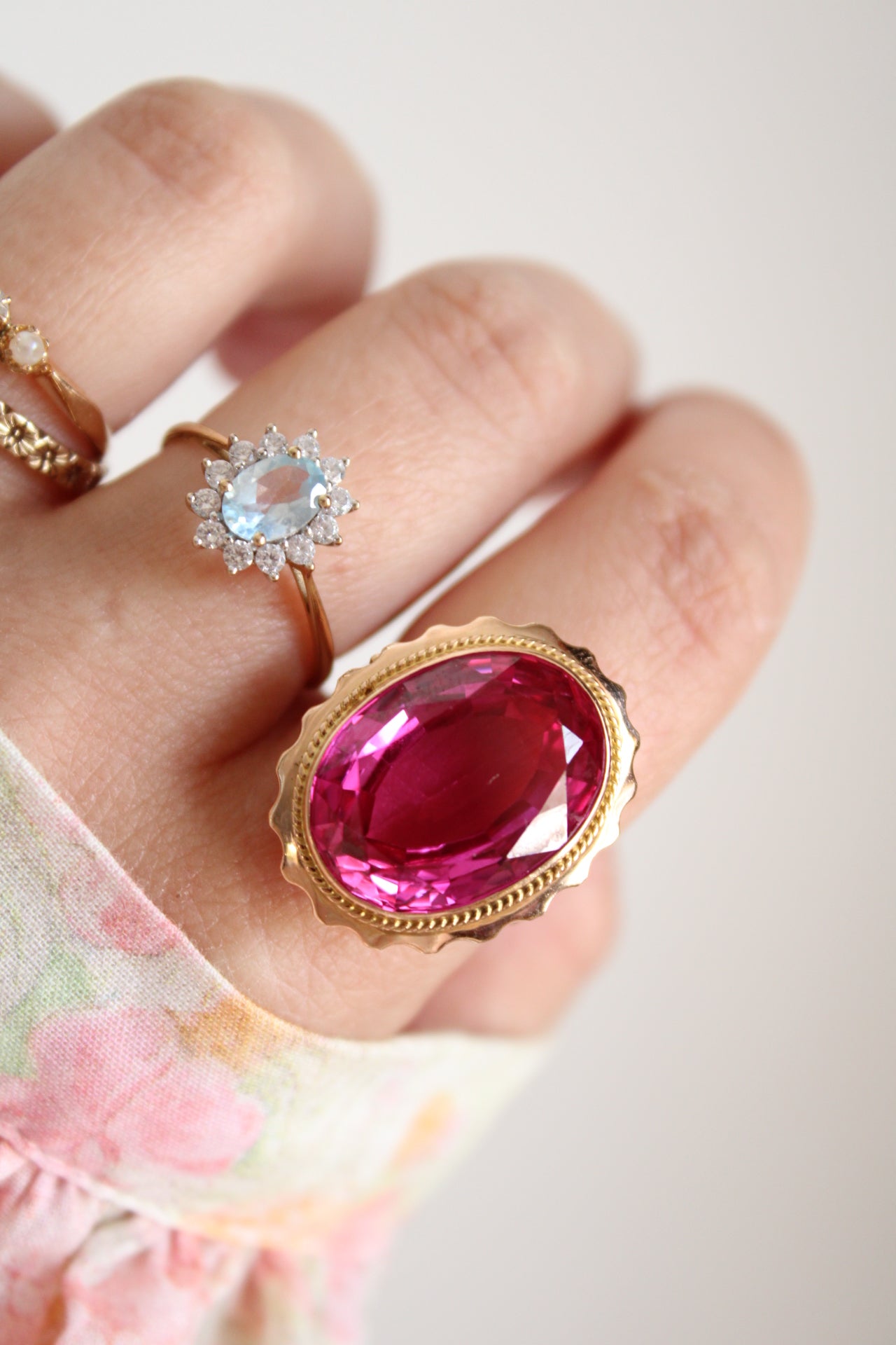 Aquamarine Lady Di Ring