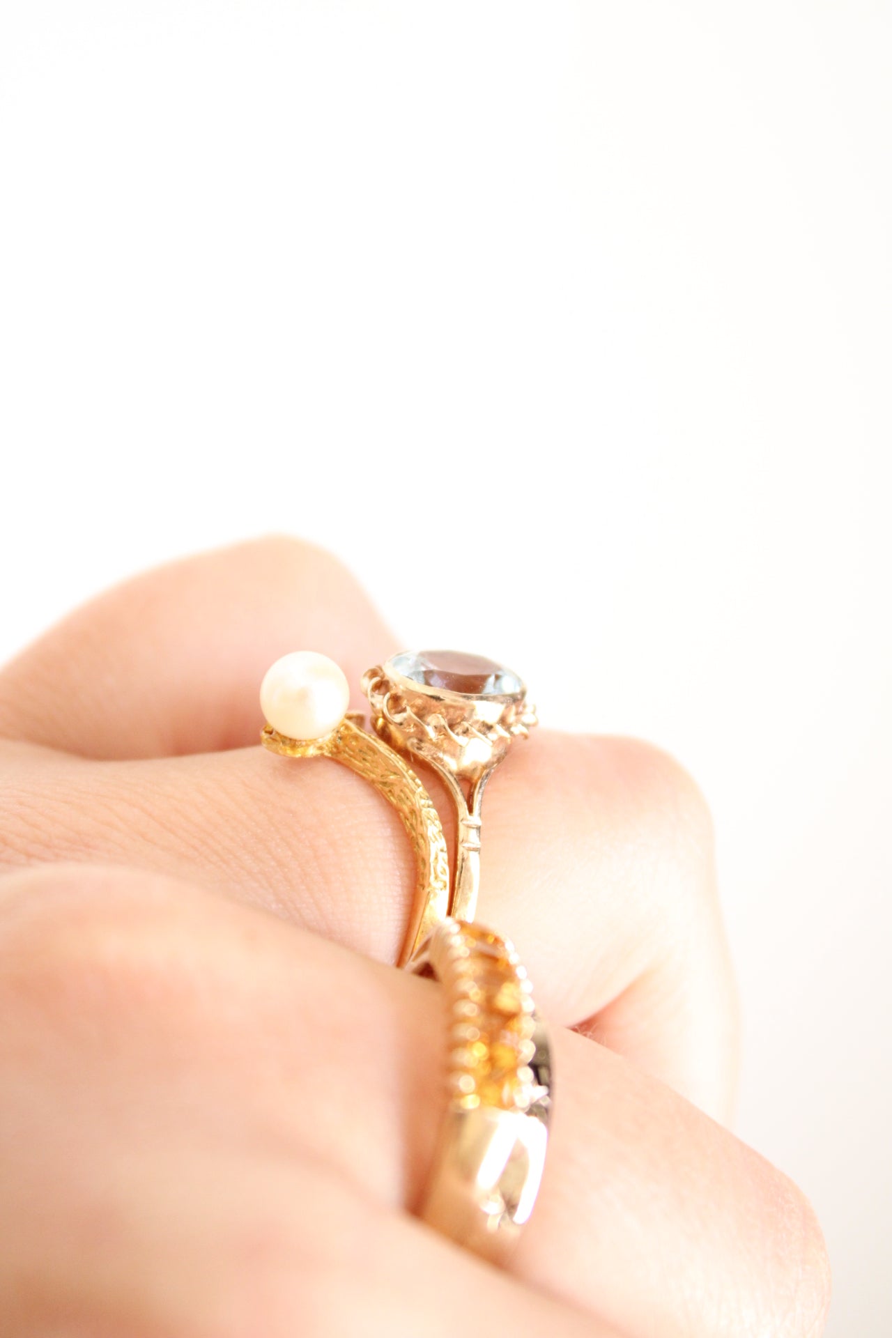 Pearl Wishbone Ring