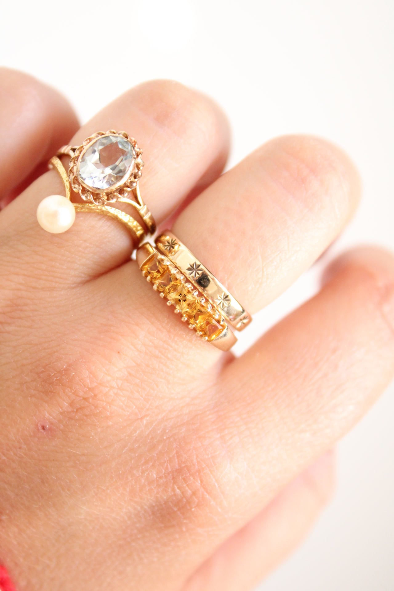 Citrine Row Ring