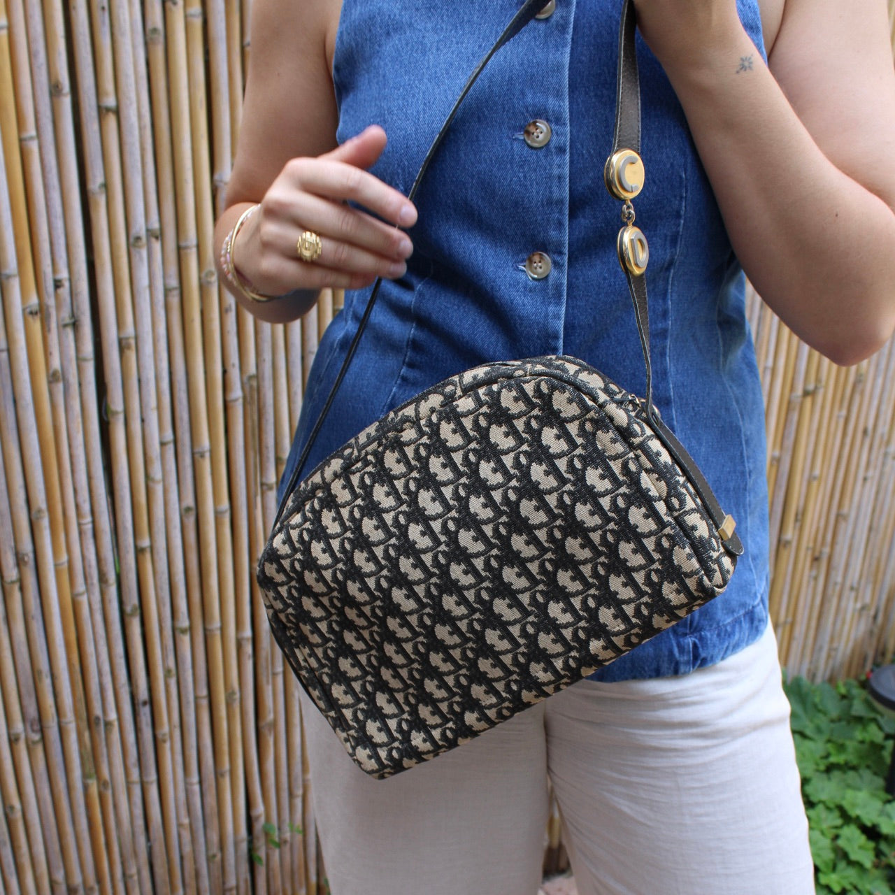 Christian Dior Trotter Canvas Shoulder Bag
