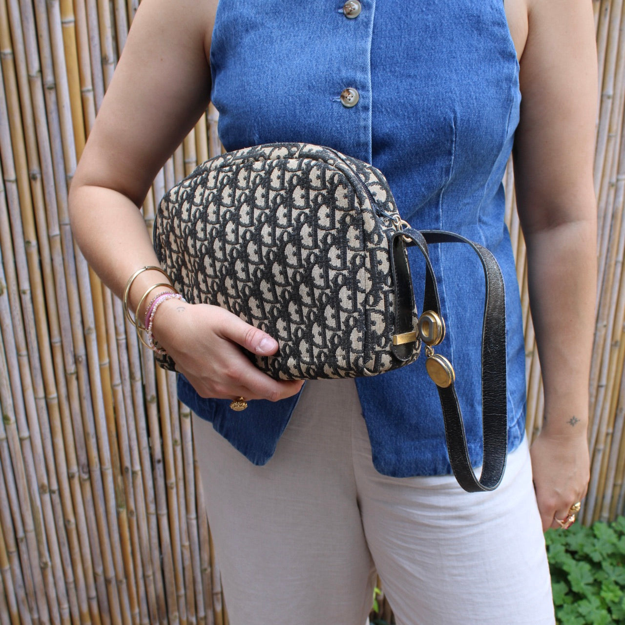 Christian Dior Trotter Canvas Shoulder Bag