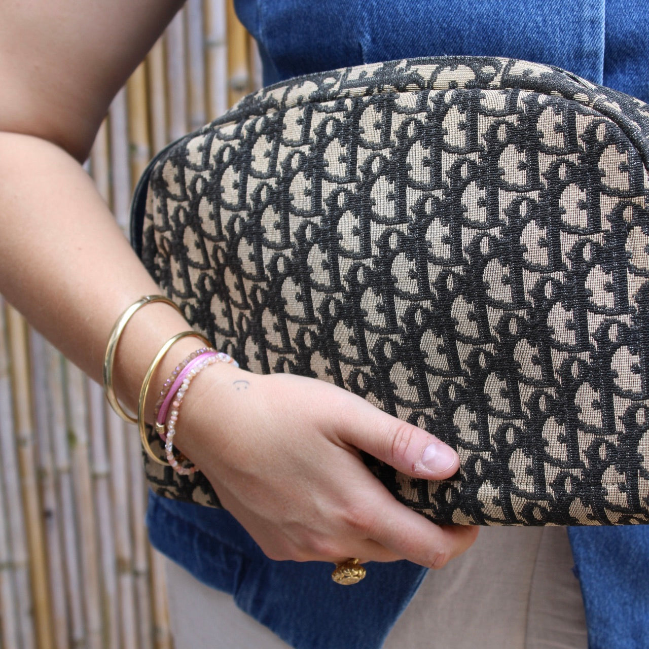 Christian Dior Trotter Canvas Shoulder Bag