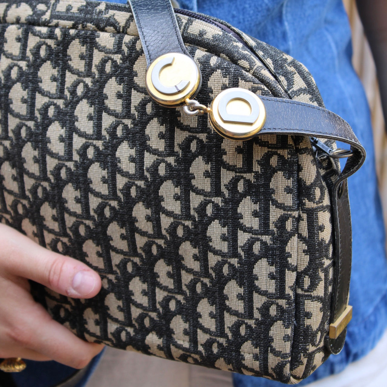 Christian Dior Trotter Canvas Shoulder Bag