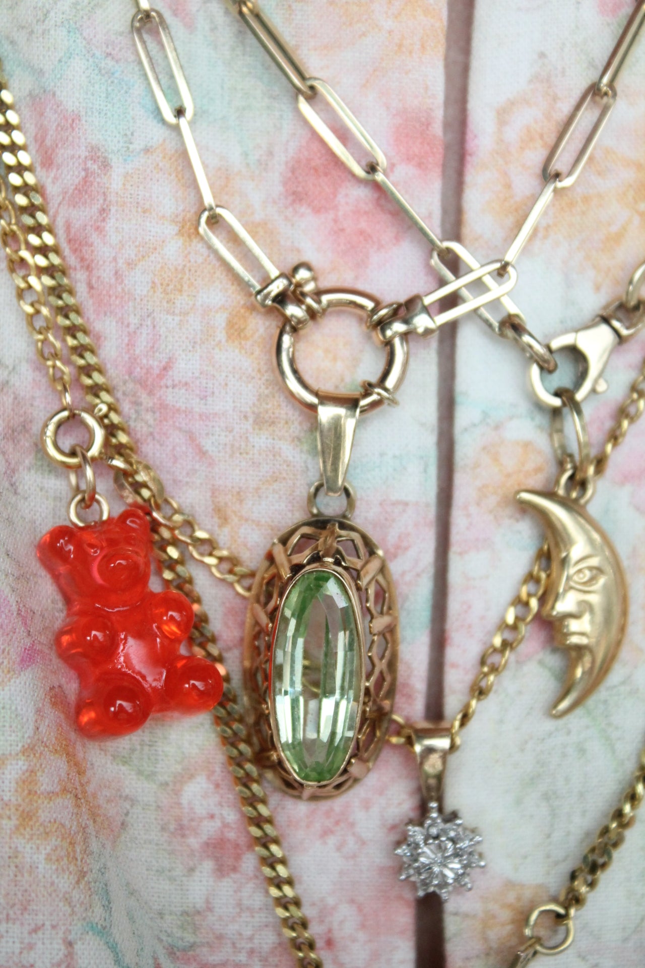 Ornate Oval Green Amethyst Pendant