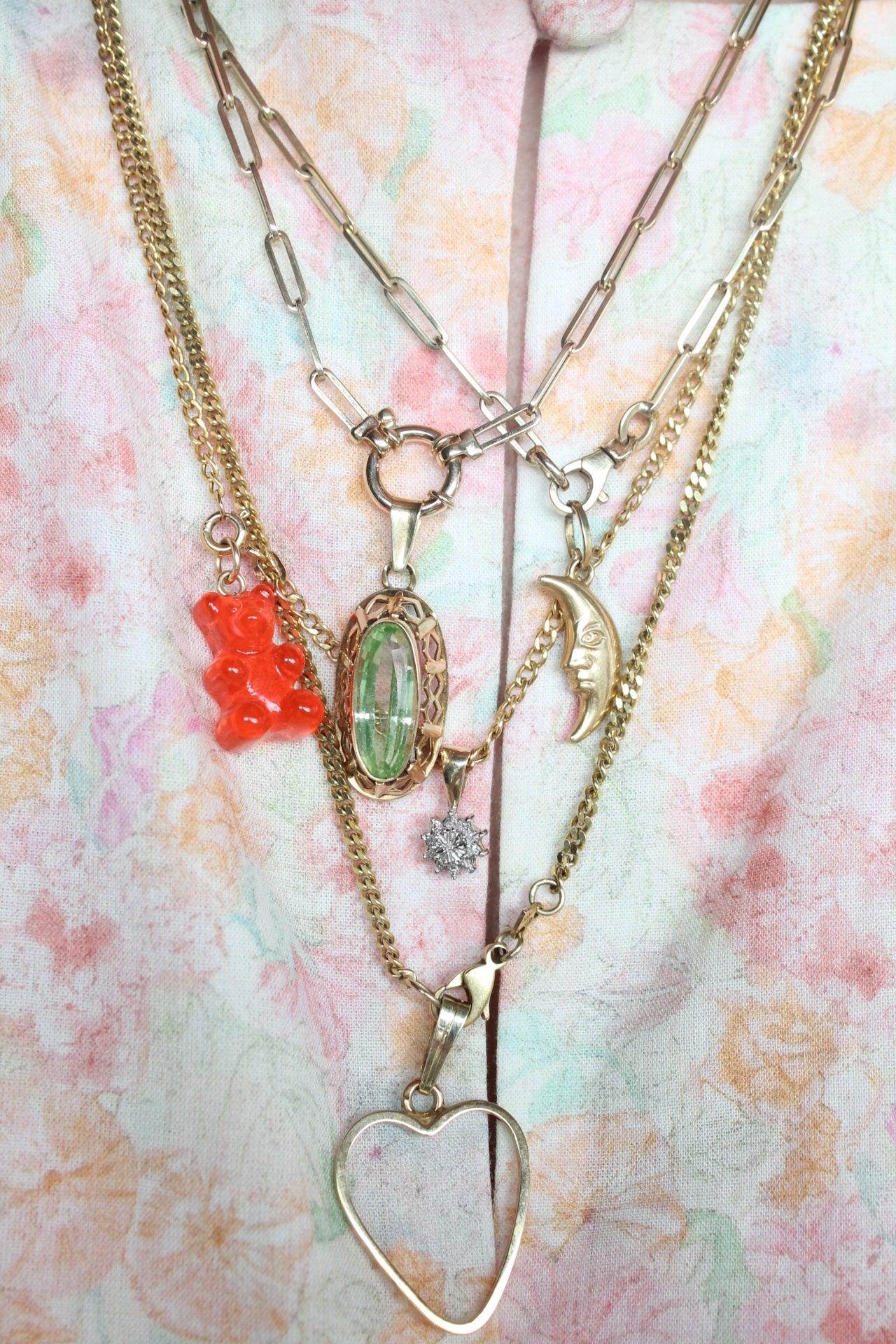 Ornate Oval Green Amethyst Pendant
