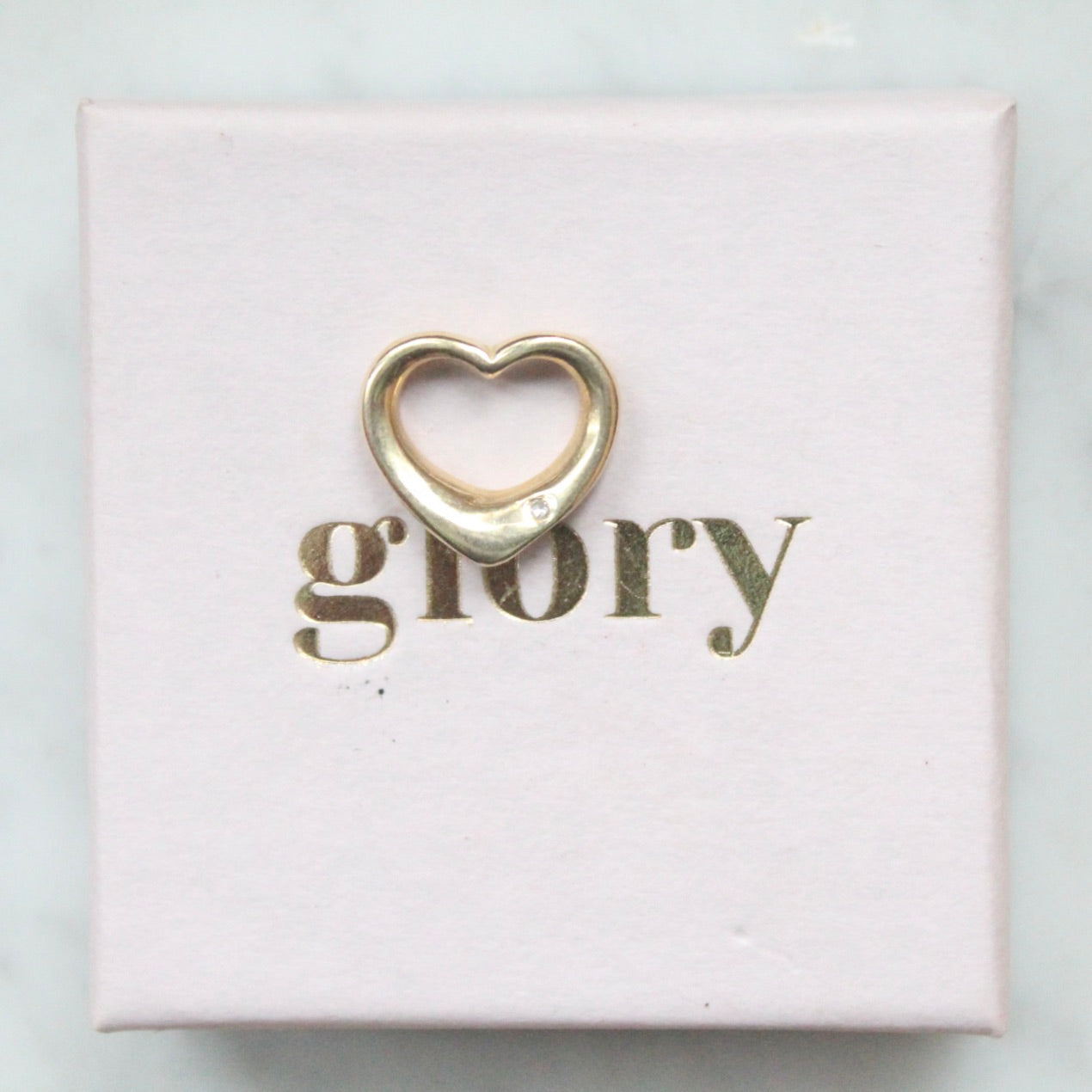 Floating Diamond Heart Charm