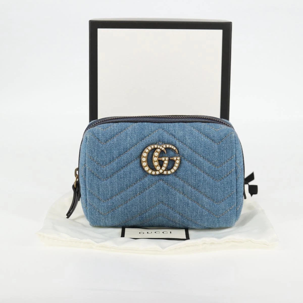 Gucci GG Marmont Denim Pouch