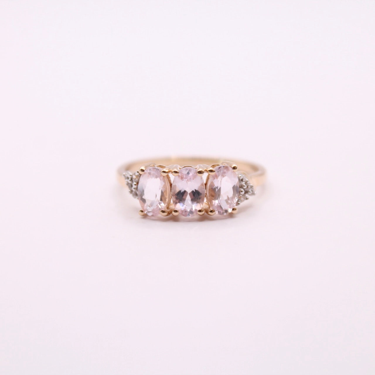 Pink Topaz Trilogy Ring