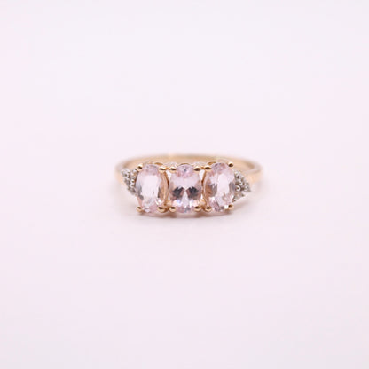 Pink Topaz Trilogy Ring