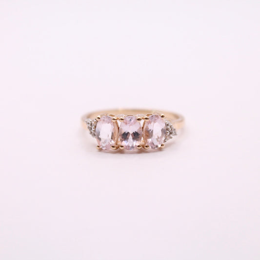 Pink Topaz Trilogy Ring